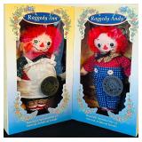 Commemorative Set of Raggedy Ann and Andy dolls 75th/80th Anniversary Edition by Hasbro