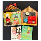 Vintage 1967 Whitman PeePul Pals Goldilocks Play-set Doll House Story Book