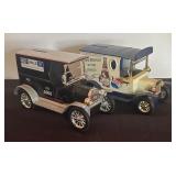 Golden Wheel Special Edition Pepsi Cola Die Cast Coin Bank and Ertl 1917 Ford Model T Delivery Mills Ford Mercury Lincoln for the Ford 100 Year Anniversary Coin Bank