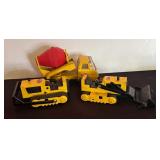 Tonka Front Loader, Cement Trunk and Bulldozer