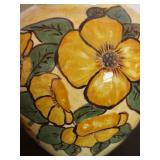 Vintage Ceramic Vase with Yellow Floral Design, 6 Inches Tall