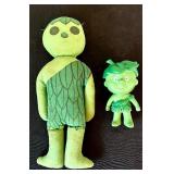 Vintage Jolly Green Giant Plush Stuffed Doll and Vintage Jolly Green Giant "Little Sprout"