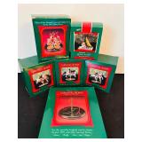 1989 Hallmark Christmas Carousel Horse Ornaments, Crayola Bright Journey Ornament and a Display Stand.