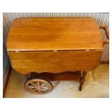 Beautiful Vintage Hand Made Drop Leaf Tea Cart by Vern Strand