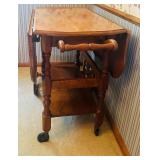 Beautiful Vintage Hand Made Drop Leaf Tea Cart by Vern Strand