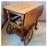 Beautiful Vintage Hand Made Drop Leaf Tea Cart by Vern Strand
