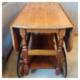 Beautiful Vintage Hand Made Drop Leaf Tea Cart by Vern Strand