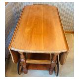 Beautiful Vintage Hand Made Drop Leaf Tea Cart by Vern Strand