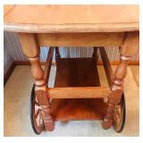 Beautiful Vintage Hand Made Drop Leaf Tea Cart by Vern Strand