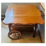 Beautiful Vintage Hand Made Drop Leaf Tea Cart by Vern Strand