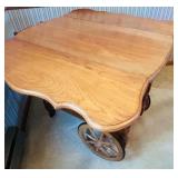 Beautiful Vintage Hand Made Drop Leaf Tea Cart by Vern Strand
