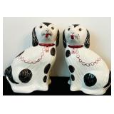 Pair of Hand Painted Staffordshire Dog Figurines
