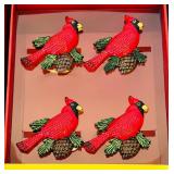 Twelve Beautiful Lenox Cardinal Napkin Rings