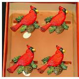 Twelve Beautiful Lenox Cardinal Napkin Rings