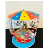 Vintage Tin Wind Up Toy Airship Carousel