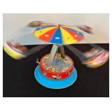 Vintage Tin Wind Up Toy Airship Carousel