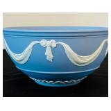 Wedgwood Jasperware Festivity Bowl Light Blue White Swags Serving