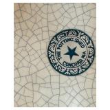 Blue and White Pottery Rabbit Plate and Decorative Pot