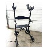 MSRP $1000 Helavo H1060 Premium All Terrain Upright Walker Tall Standing Collapsible Rollator - Like New Condition!