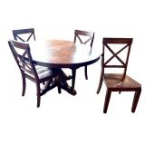 5-Piece Wood Dining Set with Round Table and 4 Cross-Back Chairs