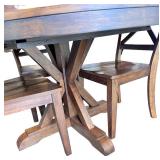 5-Piece Wood Dining Set with Round Table and 4 Cross-Back Chairs