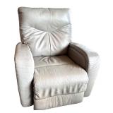Gray Leather Recliner Armchair