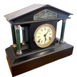 Antique Mantel Clock with Roman Numerals and Column Design