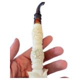 Hand-Carved Meerschaum Pipe with Decorative Case