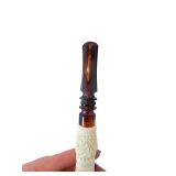 Hand-Carved Meerschaum Pipe with Decorative Case