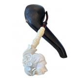 Hand-Carved Meerschaum Pipe with Decorative Case