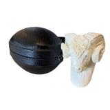 Carved Meerschaum Pipe with Ram Head Design and Fitted Case