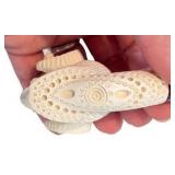 Carved Meerschaum Pipe with Ram Head Design and Fitted Case