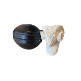 Carved Meerschaum Pipe with Ram Head Design and Fitted Case