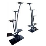 Pair of Modern Multi-Tier Metal Plant Stands