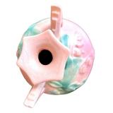 Pair of Roseville Pottery Vases Pink and Blue Floral Pattern