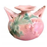 Pair of Roseville Pottery Vases Pink and Blue Floral Pattern