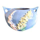 Pair of Roseville Pottery Vases Pink and Blue Floral Pattern