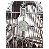 Vintage Ornate Metal Bird Cage with Stand