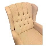 Upholstered Wingback Armchair with Button Tufting