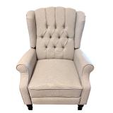 Upholstered Wingback Armchair with Button Tufting