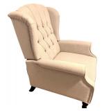 Upholstered Wingback Armchair with Button Tufting