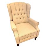 Upholstered Wingback Armchair with Button Tufting