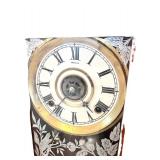 Antique Gilbert Mantel Clock with Ornate Wood Case and Key