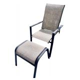 Outdoor Patio Lounge Chair with Matching Ottoman