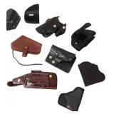 Collection of 15 Mixed Leather and Synthetic Gun Holsters