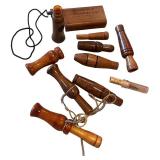 Collection of Vintage Duck Calls Handcrafted and Branded