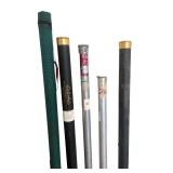Collection of 5 Fishing Rod Tubes and Storage Cases
