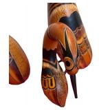 Set of 3 Handcrafted Painted Wooden Bird Figurines