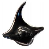 Black Art Glass Manta Ray Sculpture