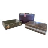 Set of 3 Vintage Hard Shell Suitcases with Handles
